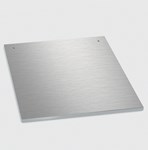 Stainless steel panel for under-counter appliances with a horizontal handle