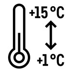 Hőmérséklet-tartomány: +1 °C/+15 °C 