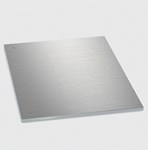 Stainless steel panel for under counter appliances with a vertical handle