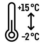 Zakres temperatur od -2°C do +15°C