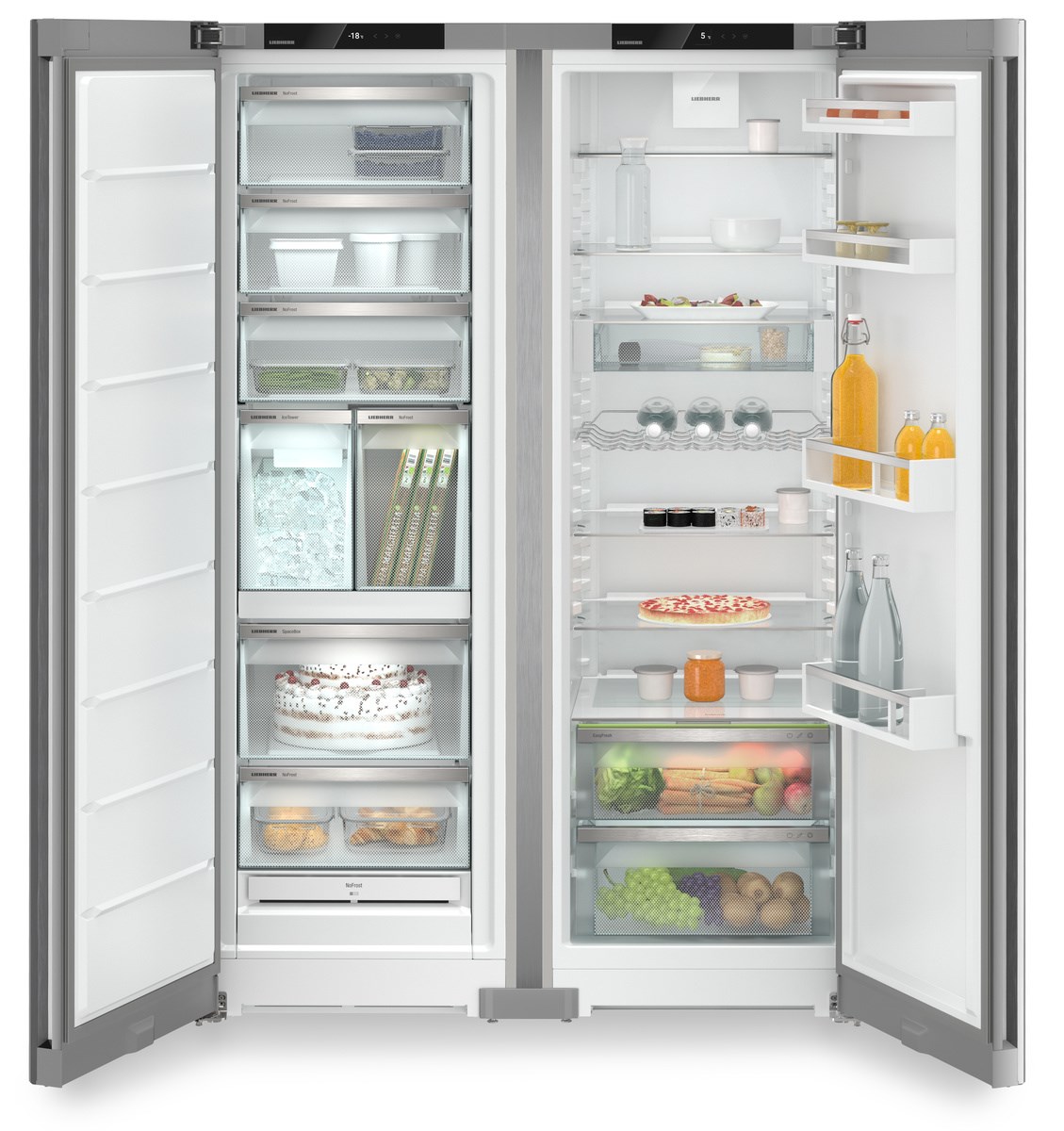 Una puerta de refrigerador vertical compacto para descongelar el